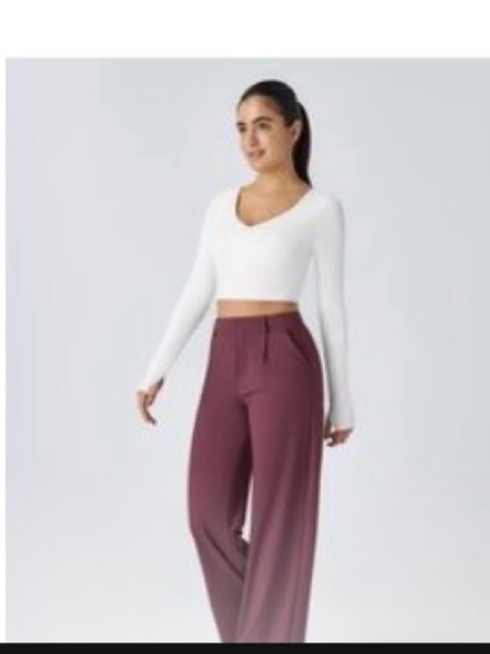 HALARA Plum Wide Leg Bootcut Pants-Small